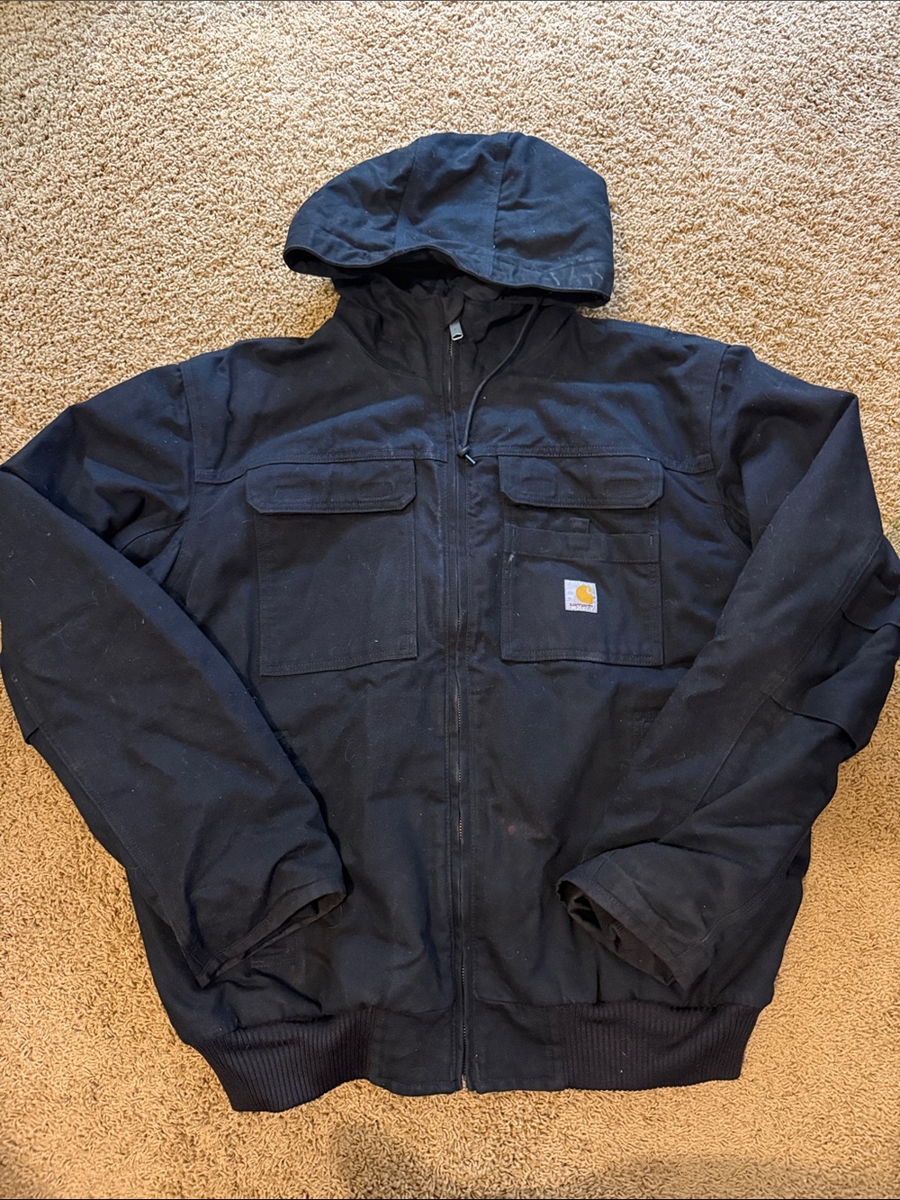 Carhartt Black Hooded Utility Field Jacket